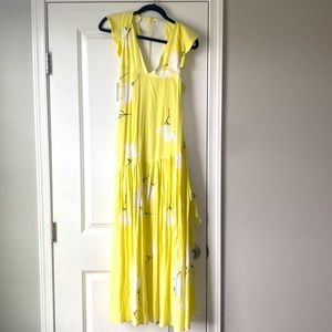 FREE PEOPLE YELLOW FLORAL DRESS
